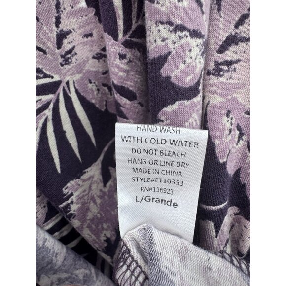 Easel Women's Get Tropical Purple Floral Tie Side Shirt Size Large NWT - Picture 11 of 11